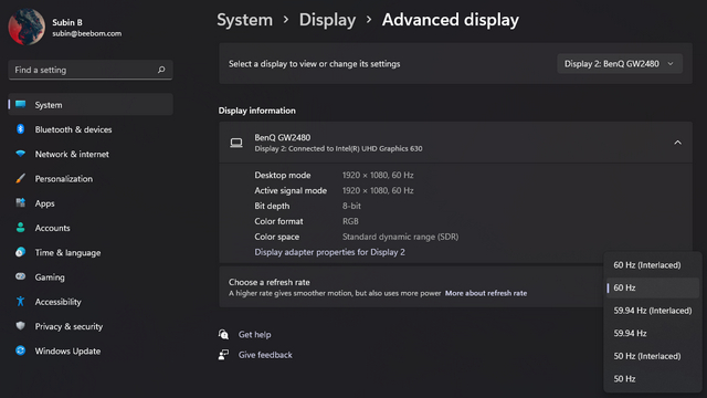 change refresh rate win11 - Fix Screen Flickering in Windows 11
