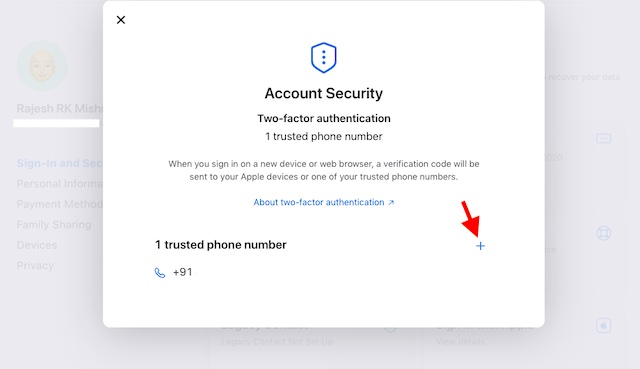 Измените свой номер телефона Apple ID