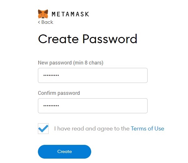 create password metamask