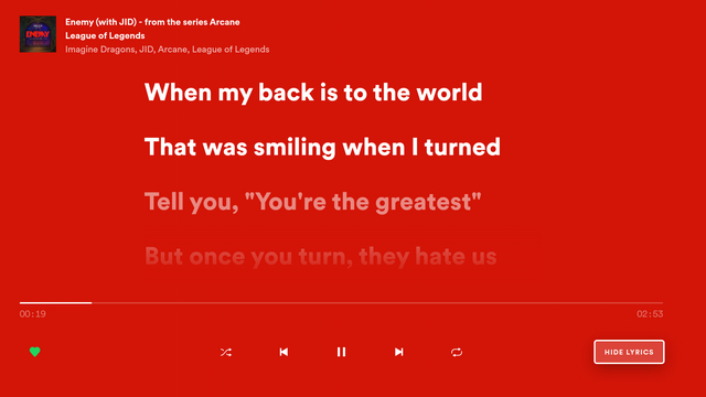 spotify pc lyrics