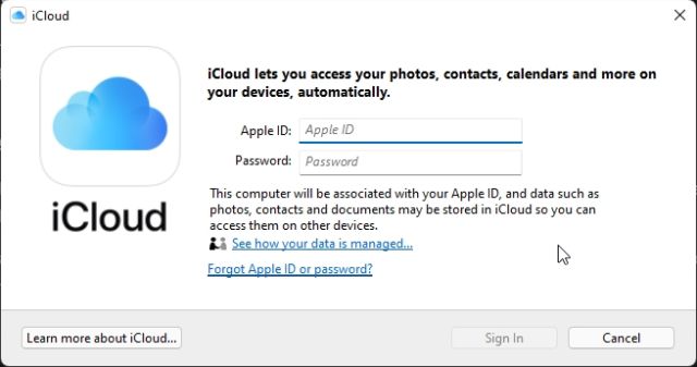 icloud for windows 10 without microsoft store