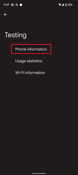 phone information