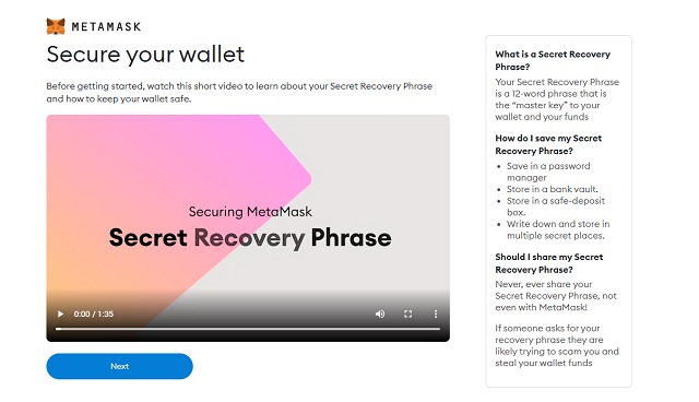security wallet metamask phrase