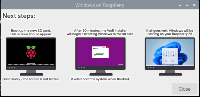 Установите Windows 11/10 на Raspberry Pi