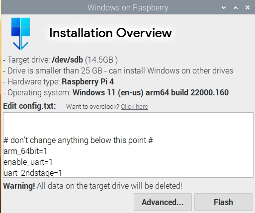 Установите Windows 11/10 на Raspberry Pi