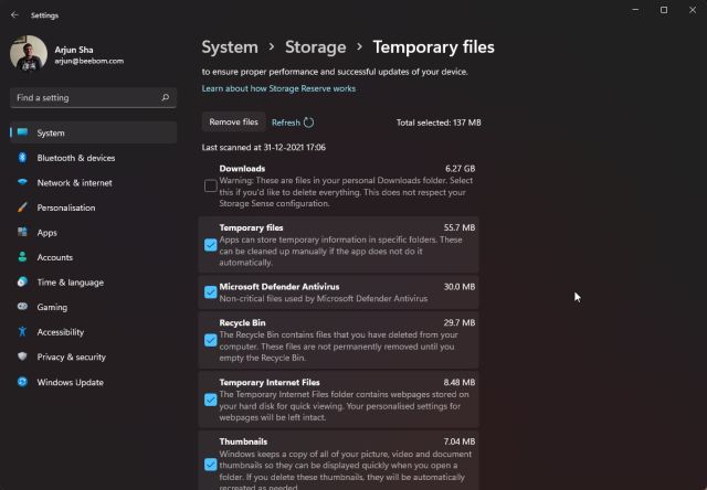 temporary Windows 11 Settings Page