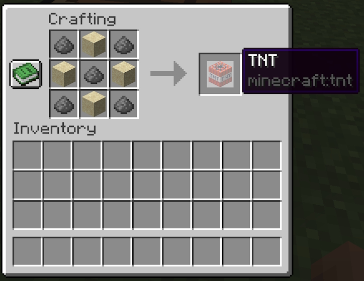 TNT crafting recipe 