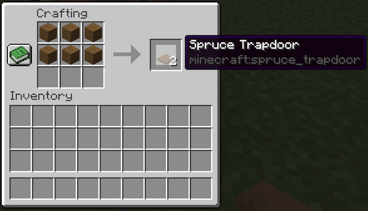 Spruce Trapdoor Minecraft Recipe