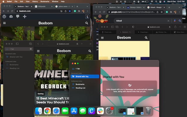 Close unnecessary browser tabs on Mac 