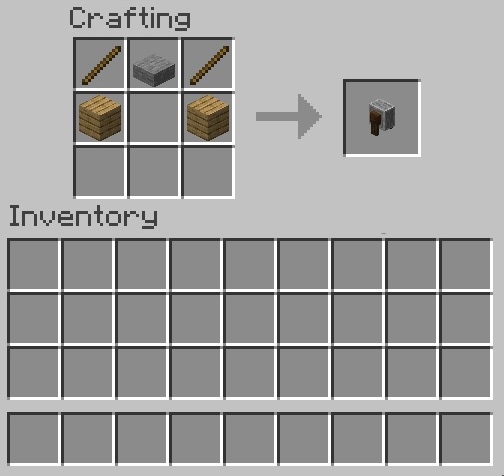 Crafting Recipe Grindstone - Buat batu gerinda di Minecraft