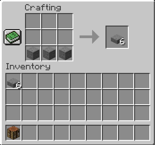 Crafting Recipe of stone slab