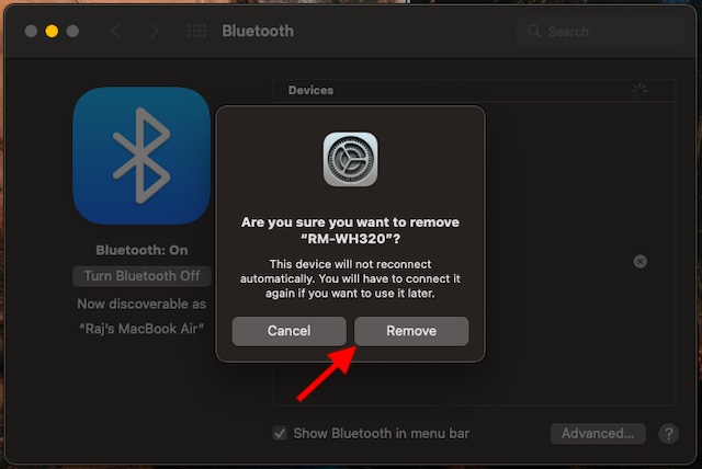 Disconnect wireless mouse on your Mac