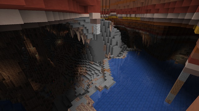 Cueva inundada expuesta