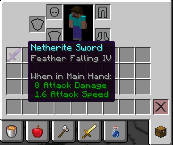 Feather Falling on Sword using Enchanted Books in Minecraft