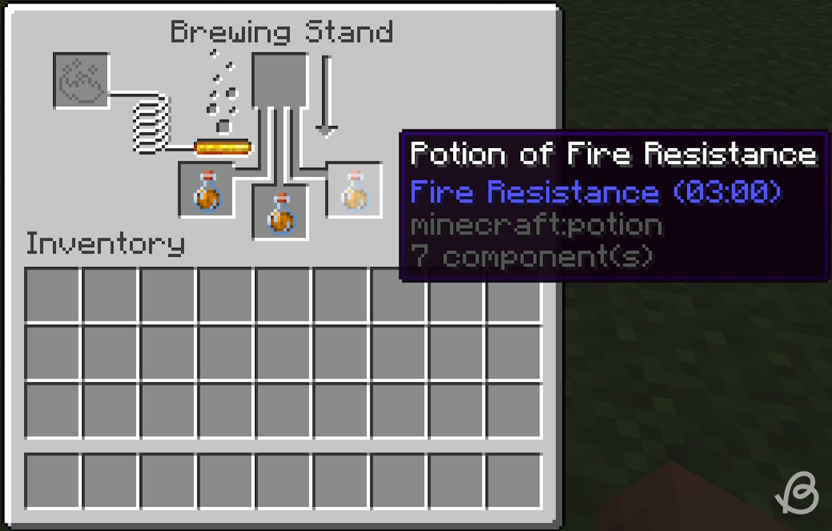 After several seconds the awkward potions will turn into fire resistance potions in Minecraft