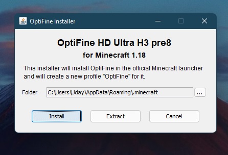 Optifine cannot find minecraft 1.18 : r/Optifine