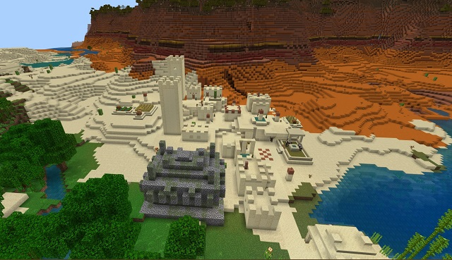 Jungle Temple in Desert Village with Best Minecraft 1.18 Bedrock Seeds