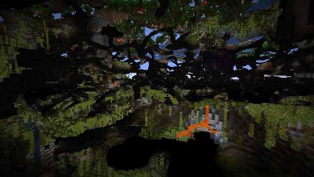 Our next seed offers not only a single area of lush caves but a whole netwo...