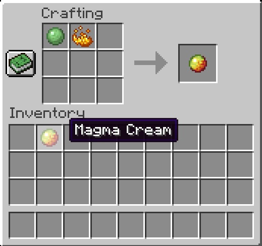 Magma Cream Recipe in Minecraft for Potion of Fire Resistance