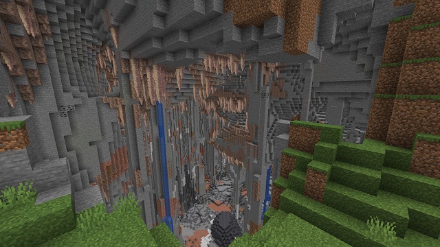 Mountainside Exposed Dripstone Caves - Minecraft 1.18 Dripstone Caves Seeds