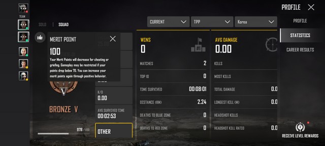 PUBG: New State merit points system