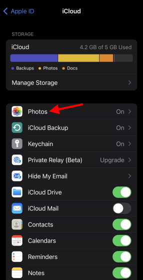 photos button