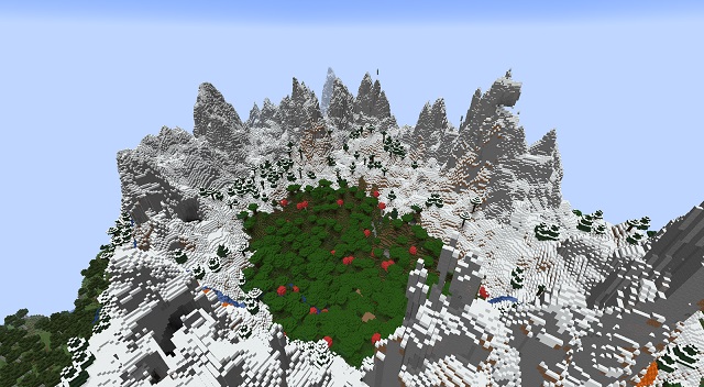 Protected by Mountains with Minecraft 1.18 Bedrock Seeds