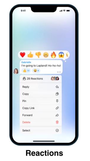 telegram message reactions feature