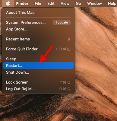 Restart your Mac
