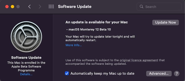 Update software on Mac 