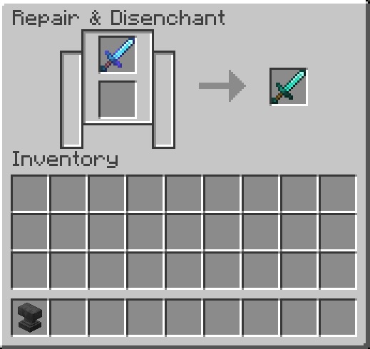 Using Grindstone to Remove Enchantments in Minecraft