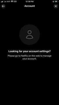 netflix account setting on iphone not available