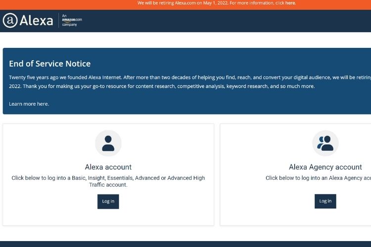 stimulere smag Absay Amazon's Website Ranking Platform Alexa.com to Shut Down Next Year | Beebom