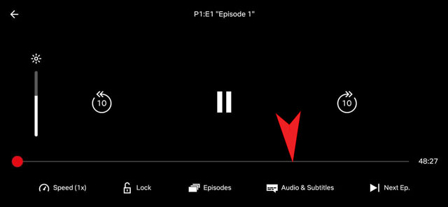audio and subtitle icon on Netflix