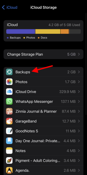 iphone backups icloud 