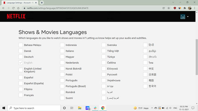 change content and display language on netflix
