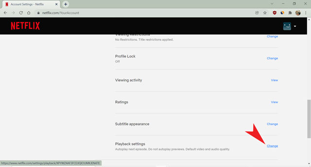 change playback settings