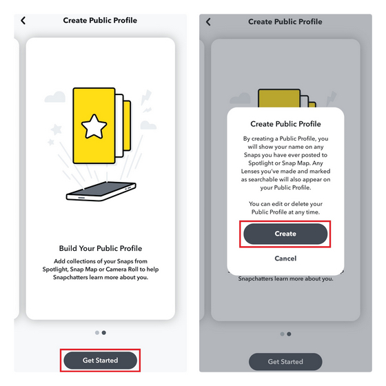 Comment créer un profil public sur Snapchat en 2022 (Guide) 9 confirmer la création du compte public