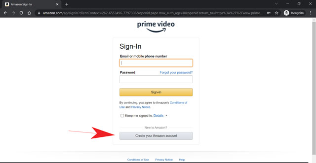 create amazon account