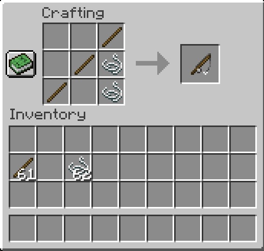 receta de caña de pescar en minecraft