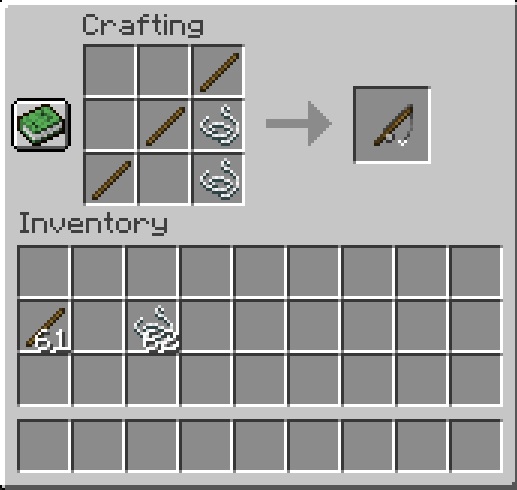 fishing rod recipe in minecraft