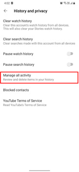 Mnage All Activity On Youtube App