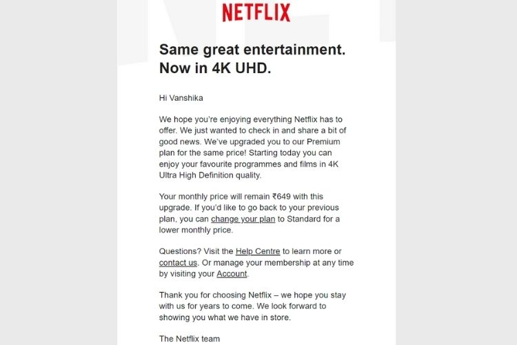 netflix plans prices decreased mail