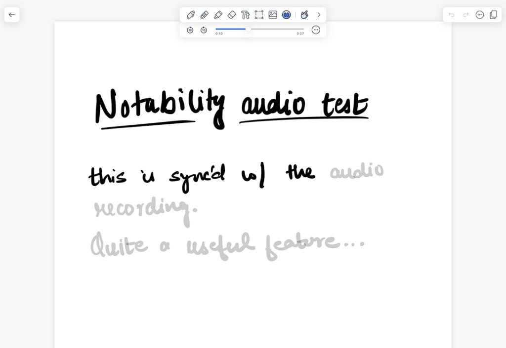 Notability iPad app audio sync feature