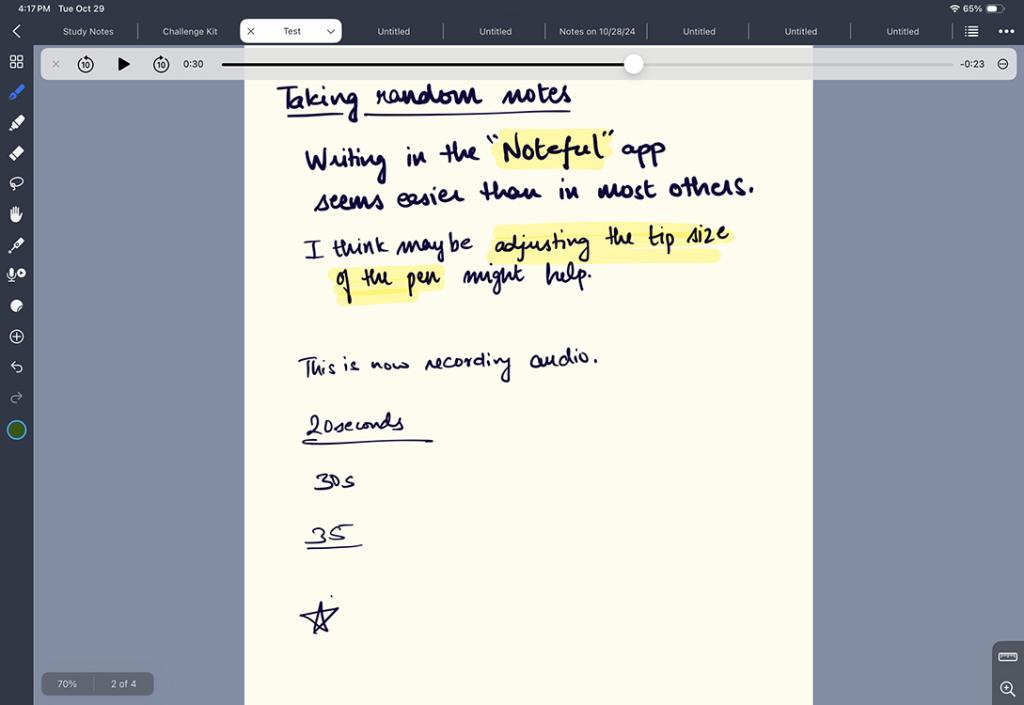 Noteful app on iPad