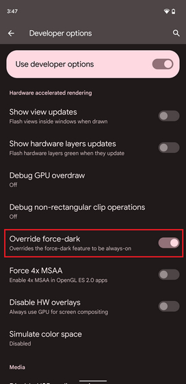 Überschreiben Sie Den Force Dark Toggle, Um Den Snapchat Dark Mode Zu Aktivieren