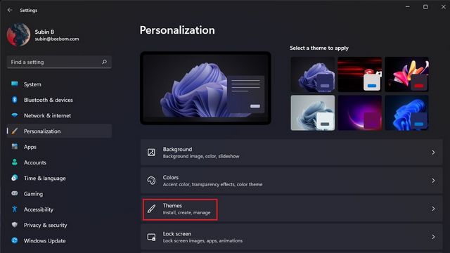 personalization themes