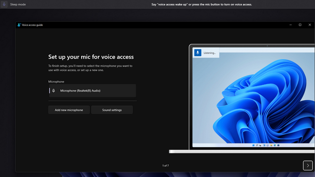 select mic for voice access