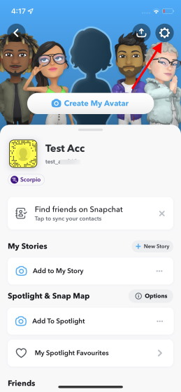 access snapchat settings