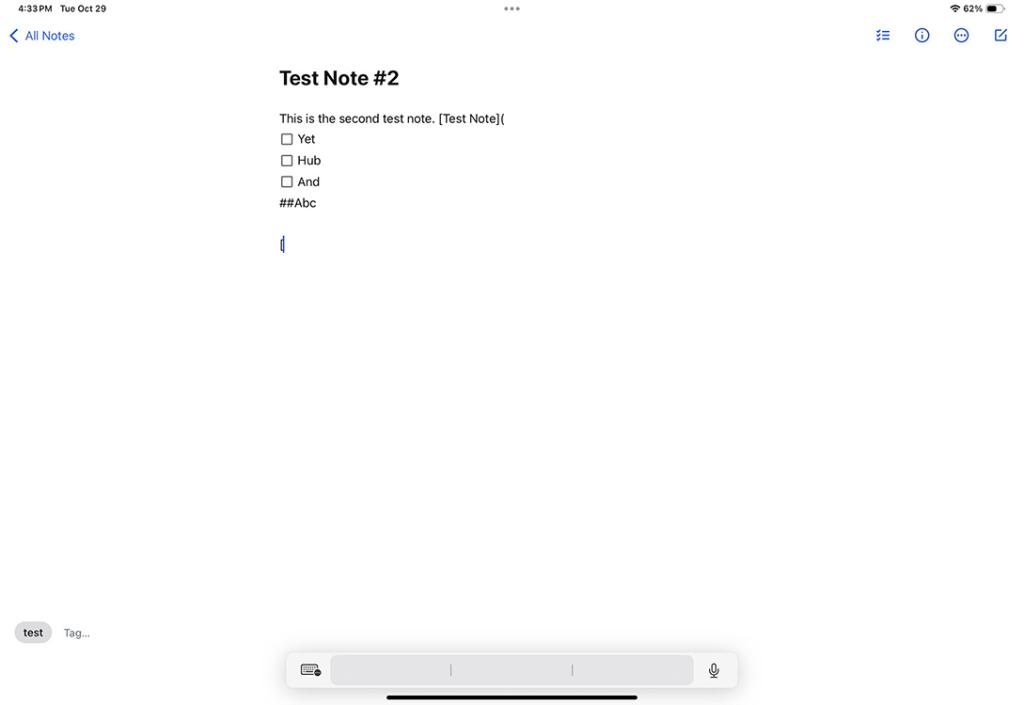 Simple Note app for iPad